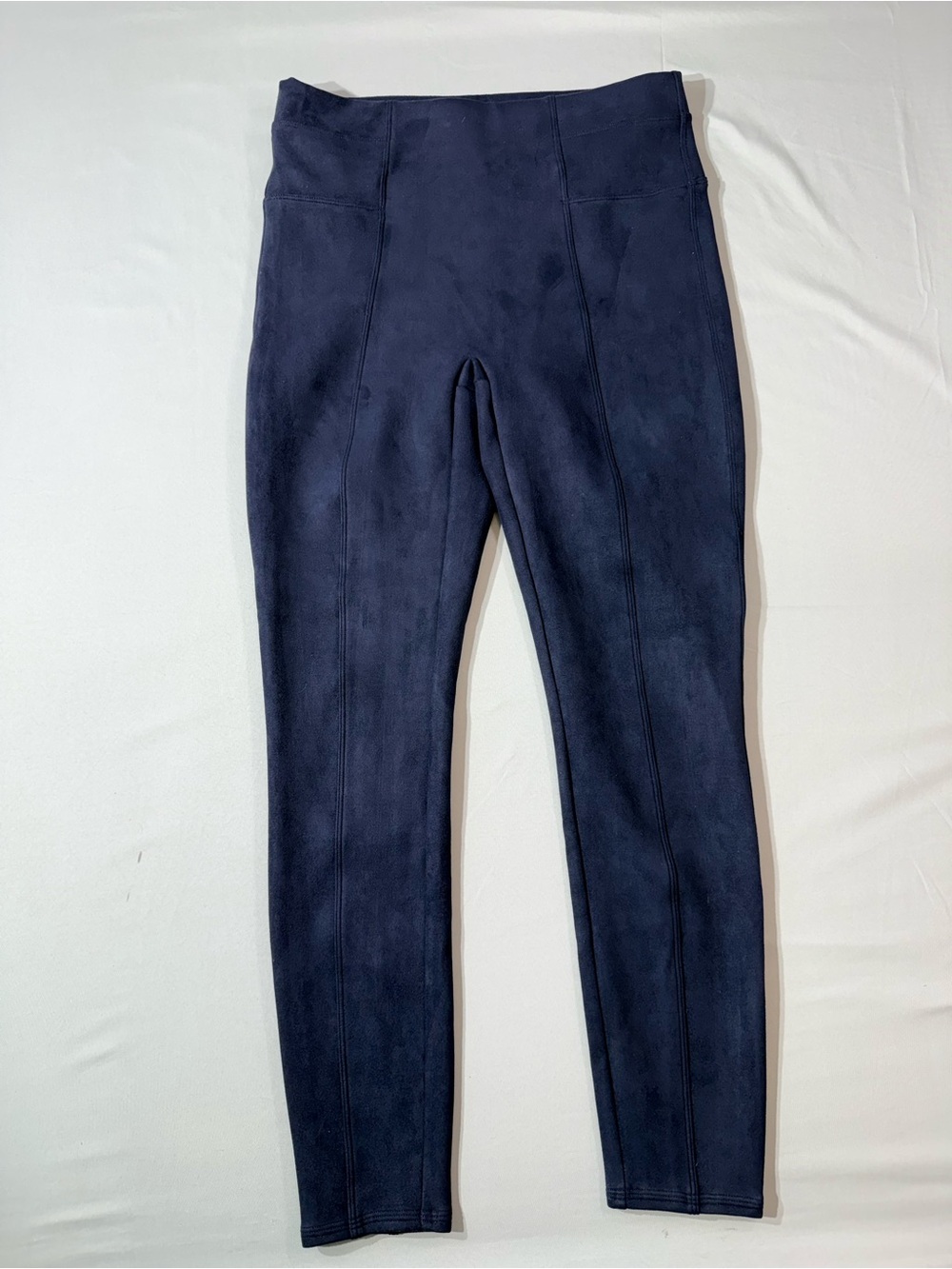Spanx High-Waist Navy faux-suede Leggings large casual